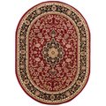 Well Woven Well Woven 54100-6O Medallion Kashan Traditional Oval Rug; Red - 6 ft. 7 in. x 9 ft. 6 in. 54100-6O